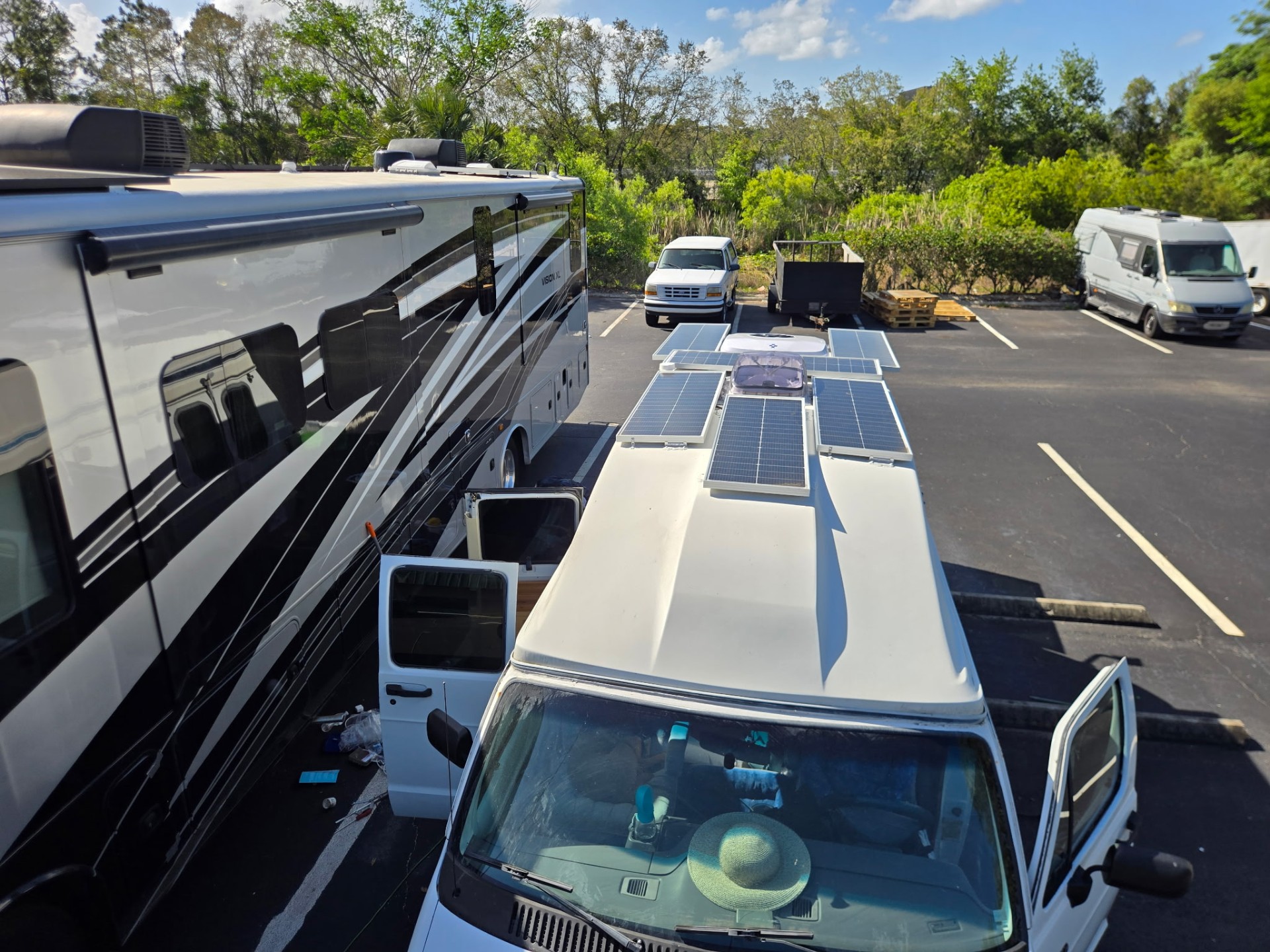 Vision XL Class A alongside van conversion build