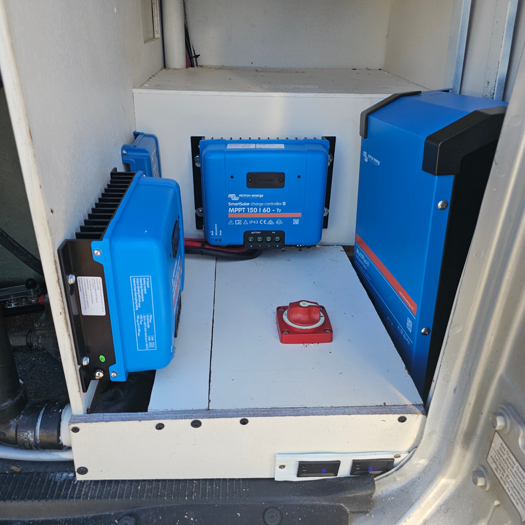 Victron power cabinet with inverter and controller stack